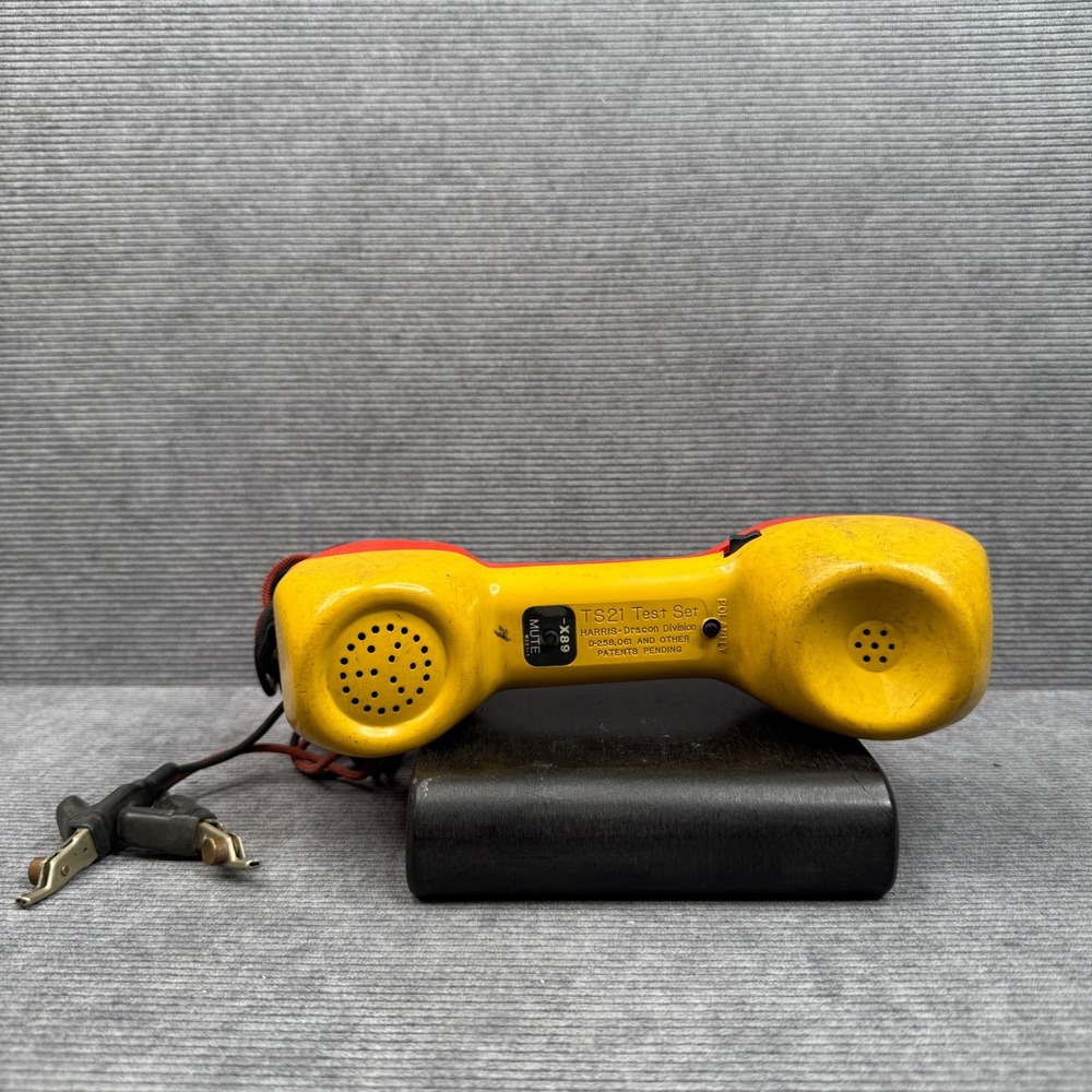 Harris-Dracon TS21 Test Set Telephone Lineman Butt Set Red Yellow Handset